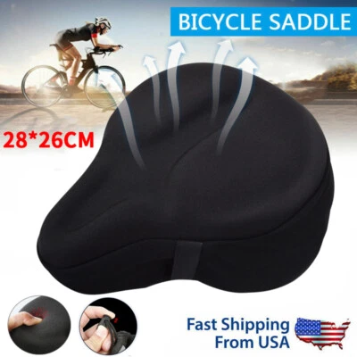 Asiento de bicicleta sillín de bicicleta ancho cómodo cojín suave para ciclismo - Image 1 of 4