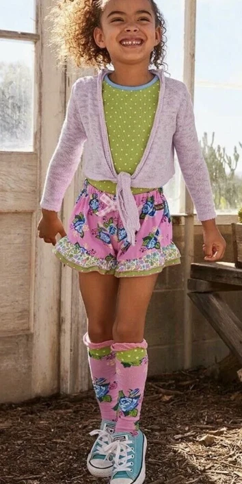 Matilda Jane Visionary SHORTS ONLY  Daydream Pink Blue Floral Ruffle Size 12 - Image 1 of 4