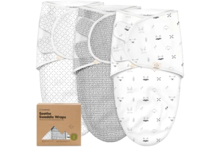 KeaBabies 3-Pack Organic Baby Swaddle Sleep Sacks - Newborn Swaddle Sack, Erg... - Image 1 of 4