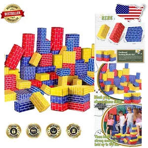 Large Colorful Cardboard Building Blocks – 80 Piece Creative Set for Kids - Picture 1 of 10