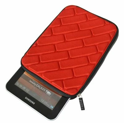 Croco® 7" Super Chocolate Brick Case Cover Carry Sleeve for 7" Tablets  - Red - Image 1 of 4