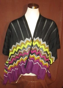 Missoni Envoltura Ruana Frente Abierto, Negro, Acrílico/Lana/Rayón, Talla Única, Nuevo, $50 - Imagen 1 de 6