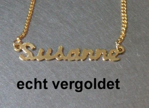 Classy Necklace Susanne Chain Real Gold Plated Name Necklace New - Picture 1 of 1