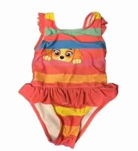 Traje de baño PAW Patrol rosa para niñas Skye de una pieza con volantes estilo ballet talla 3T - Imagen 1 de 5