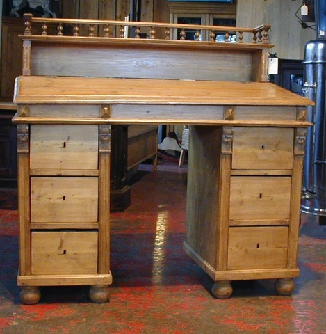 Kneehole Desk 6 Drawers Slant Top Cover