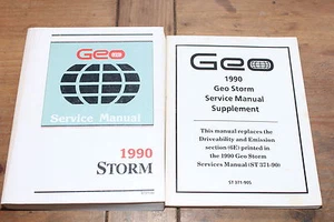 2pc Set Geo Storm ST371-90 & ST371-90S 1990 GM Shop Service Manual - Picture 1 of 8