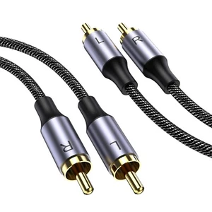 Cavo ausiliario audio stereo RCA, maschio a maschio, subwoofer 3.28ft/1M, nylon - Foto 1 di 1