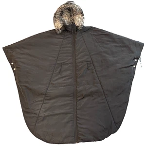 Silverts Schwarz Luxuriös Kunstfell Gefüttert Unisex Rollstuhl Winter Mantel Cape - Bild 1 von 12