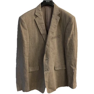 Elie Tahari Men’s Beige Linen 2 Button Blazer Jacket 46R NWOT Summer Sport Coat - Picture 1 of 9