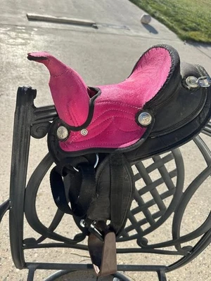 Mini Pony Saddle - Mini Suede Seat Synthetic Saddle 8 - Image 1 of 3
