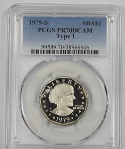 1979-S Susan B. Anthony Type-1 SBA $1 PCGS PROOF 70 Deep Cameo - Picture 1 of 4