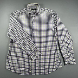 Xacus Men’s Luxury Shirt XL 17.5”  Thomas Mason Fabric Check Made in Italy - Picture 1 of 14