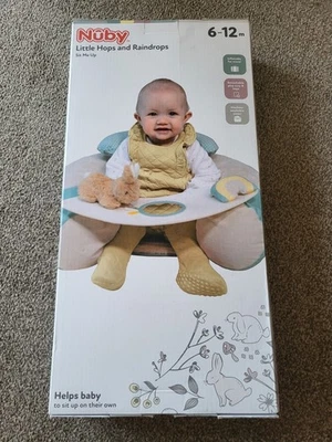 Nuby Sit and Play Floor Seat Baby Sit-Me-Up Seat - Little Hops and Raindrops - Image 1 of 2