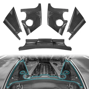 Kit protector de embellecedor de cubierta de bahía de motor de fibra de carbono para Corvette C8 Z51 Z06 2020-25 - Imagen 1 de 11
