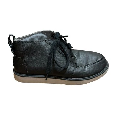 Toms Boys Paseo Chukka Leather Boots Shoes Size 5 Y Black - Image 1 of 4