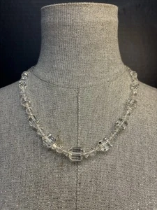 Vintage Graduated Crystal Beaded Necklace with Sterling Clasp - Picture 1 of 4