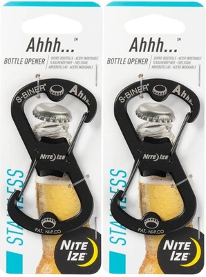Nite Ize Ahhh... Abridor de botellas de acero inoxidable - negro (paquete de 2) Foto 1 de 4