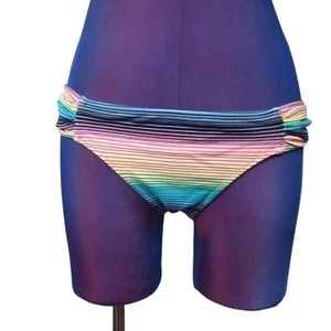 Parte inferior de bikini Victoria's Secret pastel arco iris a rayas talla pequeña para mujer - Imagen 1 de 6