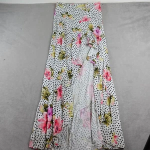 Stillwater Skirt Womens Medium Maxi Polka Dot Floral Ruffle Viscose Made in USA - Picture 1 of 16