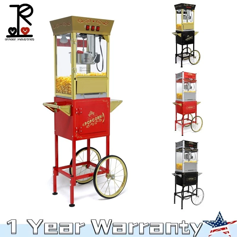 Commercial Popcorn Machine Movie Theater Popper Maker With Cart Wheels 20/12 Oz - Image 1 of 1