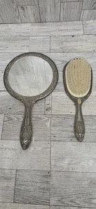 Juego de espejos y cepillos victorianos plateados de colección International Silver Company - Imagen 1 de 8