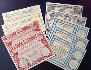 INTERNATIONAL REPLY COUPLONS 1956-76 COLLECTION (9), MOSTLY WALES CANCELS - Picture 1 of 3
