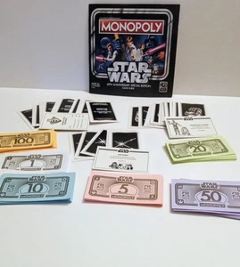 Dinero Star Wars Monopoly, cartas de juego + guía de juego - Imagen 1 de 6