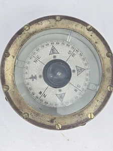 Vintage maritim Messing funktionierender Schiffskompass 6" Durchmesser Nr. 9947 W - Bild 1 von 12