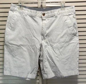 Club Room Chino Shorts Size 33 White Zip Elastic Band Pockets Mid Rise Logo - Picture 1 of 7