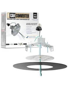 Kit de conversión de luz de lata empotrada R56 con medallón de techo plano de 7"3/4 - hogar Im... - Imagen 1 de 7