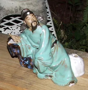 Antigua FIRMADA Real China Hombre Sabio Figura CERÁMICA Estatuas Perfecto Estado - Imagen 1 de 2