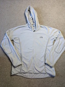 The North Face Activewear Jacket Women's Large White Fleece Hooded Full Zip - Picture 1 of 10