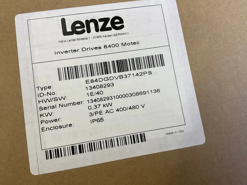 Lenze E84DGDVB37142PS 8400 MotecDrive Unit 3/PE AC 0,37kw 400/480V OVP - Photo 1/1