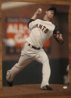 Tim Lincecum Signed Autograph 16x20 Photo JSA Certified San Francisco Giants - Image 1 of 4