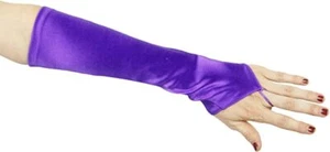 11" Women Satin Fingerless Gloves Evening Dress Wedding Bride Bridal Opera Prom - Picture 1 of 14
