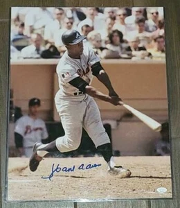 Foto firmada por Hank Aaron autografiada 16x20 JSA LOA calificada 10 RARA - Imagen 1 de 2