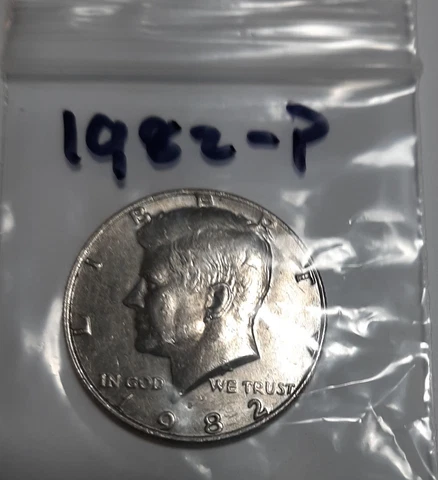 1982-P Kennedy Half Dollar, Circulated but NICE ! Cover