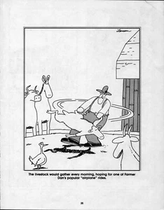 TIRA CÓMICA de colección de la década de 1980 pin-up arte de pared - paseo en avión del granjero dan - Imagen 1 de 4