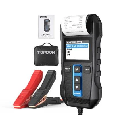 TOPDON BT300P 12V 24V Digital Battery Tester with Printer for Car Duty Truck  - Image 1 of 4