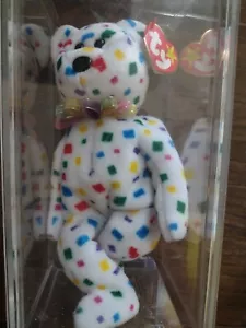 Vtg Ty 2k Millennium Confetti Beanie Baby Retired - Picture 1 of 16