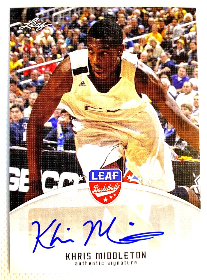 EXCELLENT 2012 Leaf Khris Middleton #BA-KM4 Rookie Auto RC SIGNED AUTOGRAPH H284 - Image 1 of 2