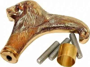 Manico testa di leone ottone massiccio per bastone da passeggio in legno regalo Halloween solo manico - Foto 1 di 3
