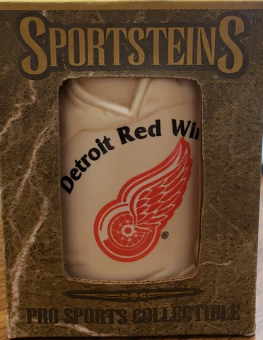 Sportsteins Collectibles NHL Detroit Red Wings Hoffbraus Ceramic Beer Mug Stein Cover
