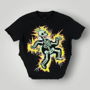 Simpson T Shirt Adult Large Black Glow In Dark Black Light Raw Hem Psychedelic - Picture 1 of 8