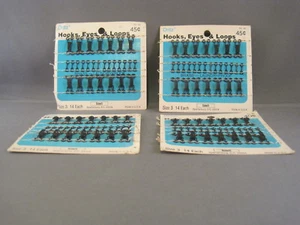 4 Karten DRITZ Vintage Haken, Augen & Schleifen Größe 3 je 14 Begriffe Messing USA - Bild 1 von 7