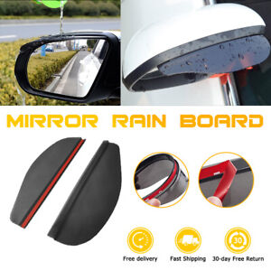 2 schwarze Rückspiegel Seitenspiegel Regenbrett Augenbrauenschutz Sonnenblende Autoschutz Kit