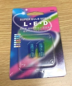 2 PC SET 194  T10 168 158 - LED PIN POINT BLUE BEAM LIGHT LAMP BULBS 6685 - Picture 1 of 4