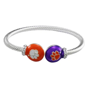 Clemson Tigers Brady  Silver Tone Cuff Bracelet, NCAA - Picture 1 of 1