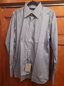 Camicia elegante blu pied de poule Tom Ford taglia 17/43 nuova - Foto 1 di 5