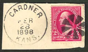 Gardner KANS Radial Cancel Untyped 2 Cent Washington Bureau 1894-95 US 79F11 - Picture 1 of 2
